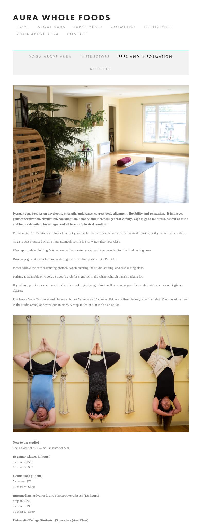 Aura Whole Foods Menu