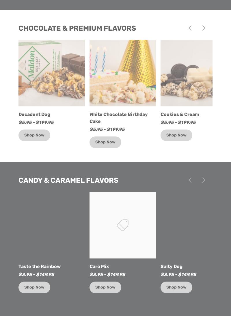 Tastebuds Popcorn Menu