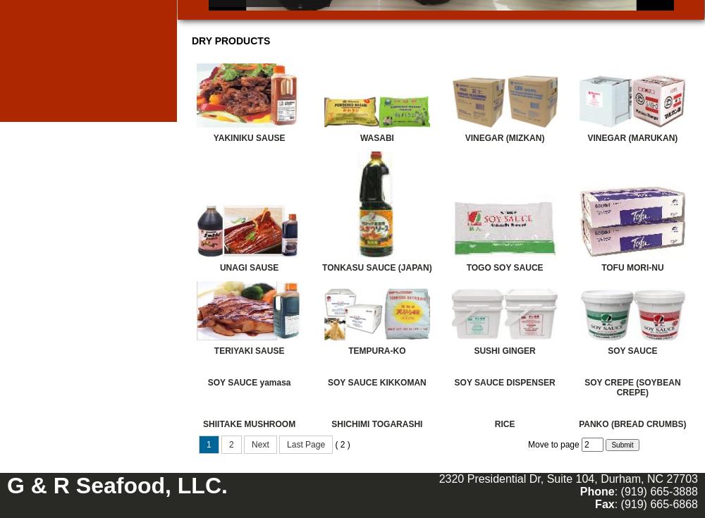 G & R Seafood LLC Menu