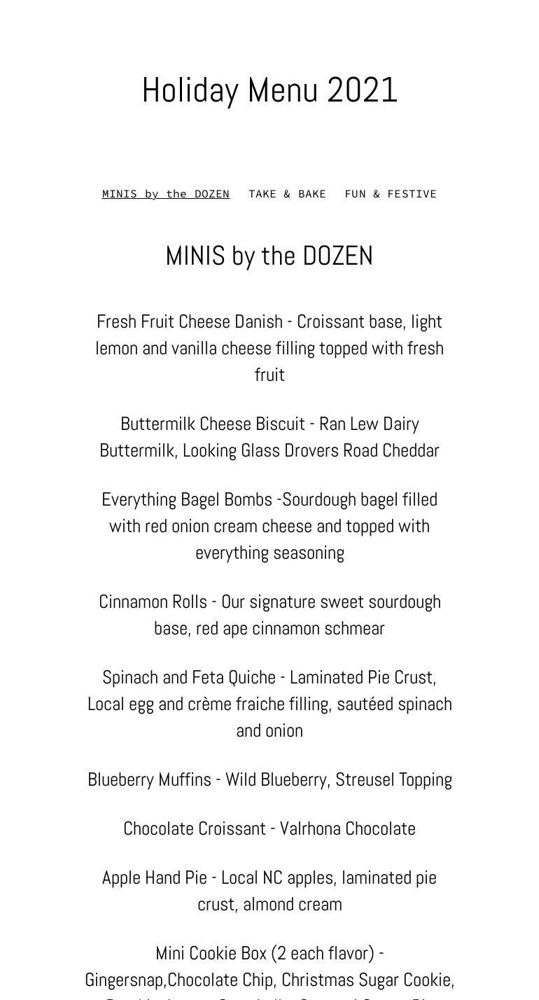 Virtuoso Breadworks Menu