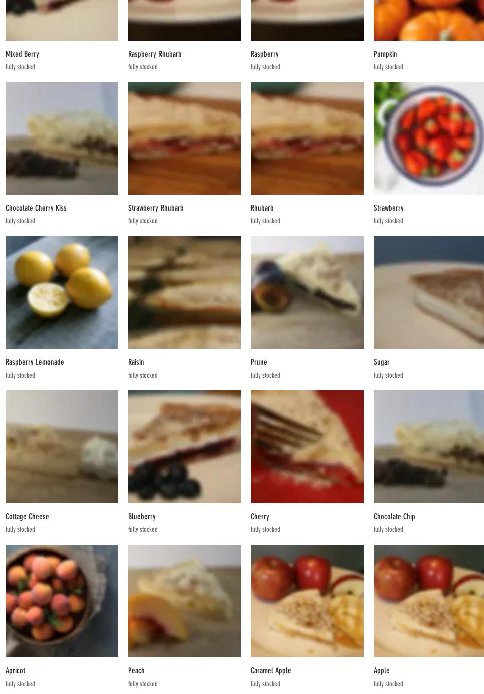 Grandma's Kuchen Menu
