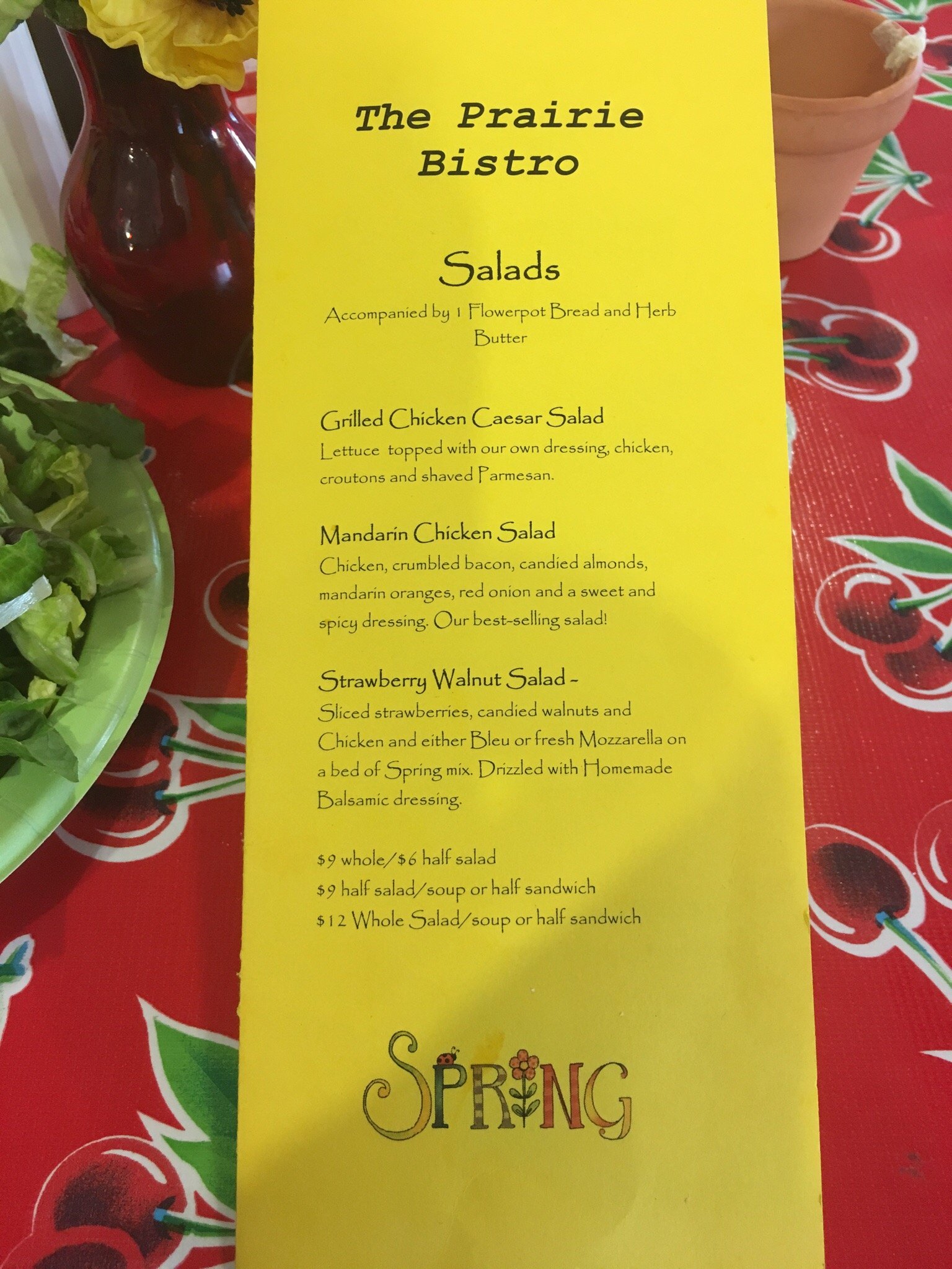 Sonja's Old Fashioned Dlccs Menu