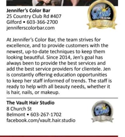 The Vault Hair Studio 8 Church St, Belmont New Hampshire 03220