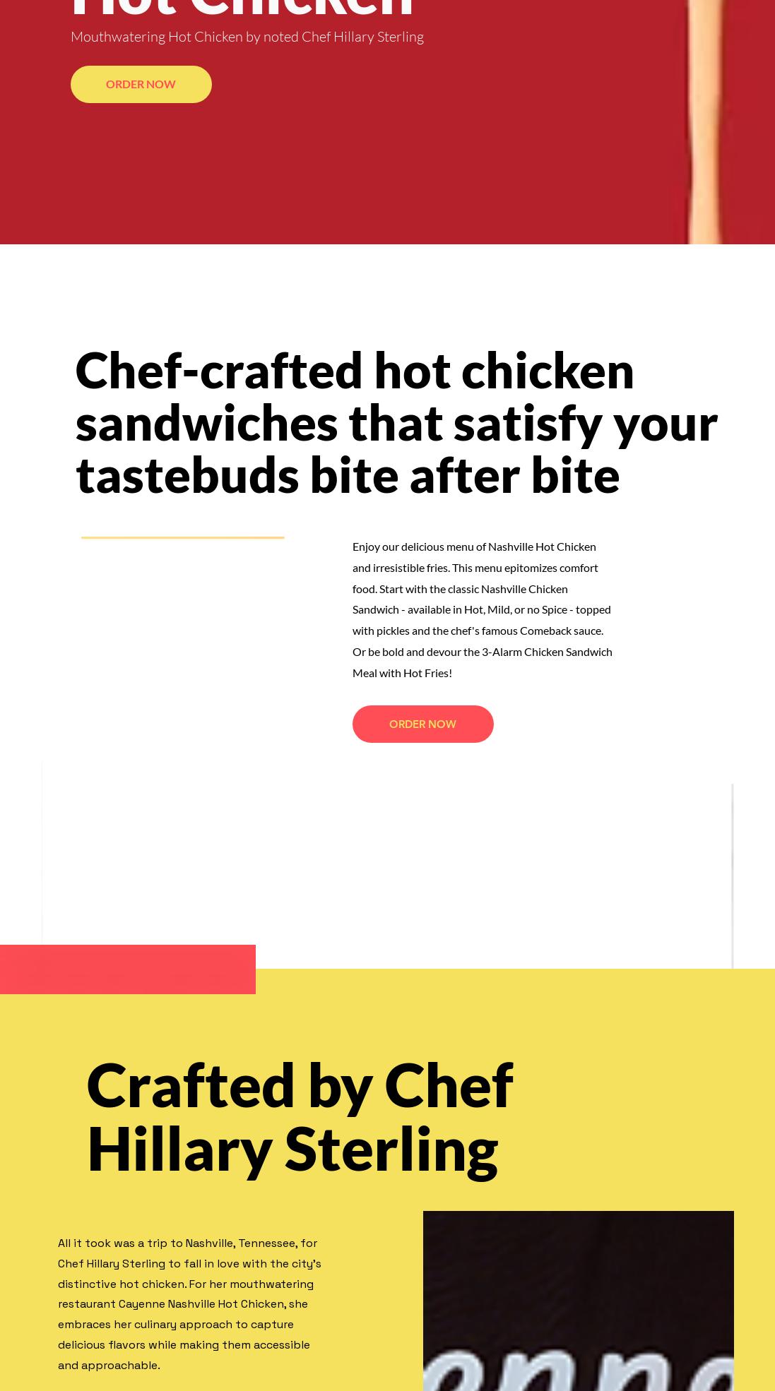 Cayenne Nashville Hot Chicken Menu