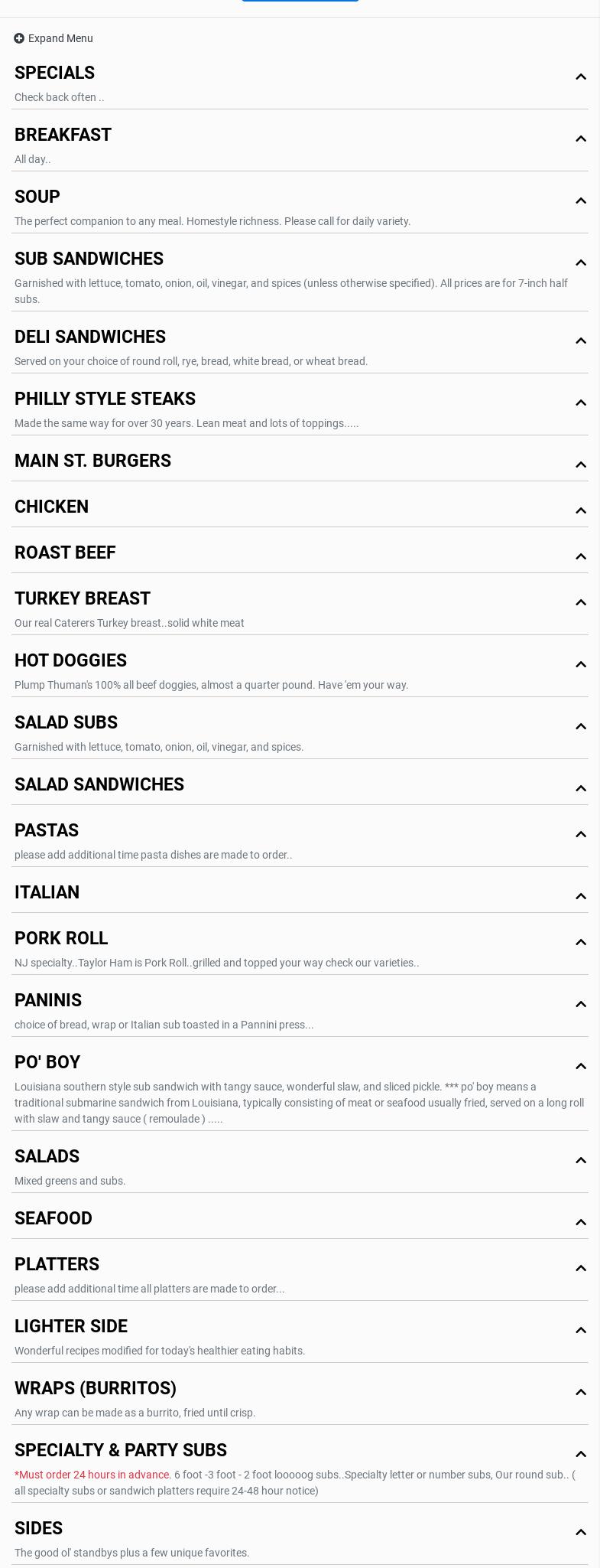 Lou's Eatery & Subs Menu