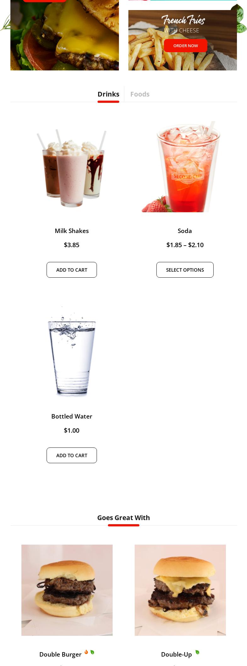 1.50 Burgers Menu