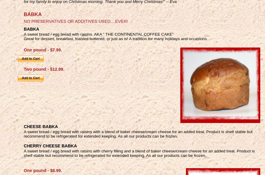 Lithuanian Bakery Menu