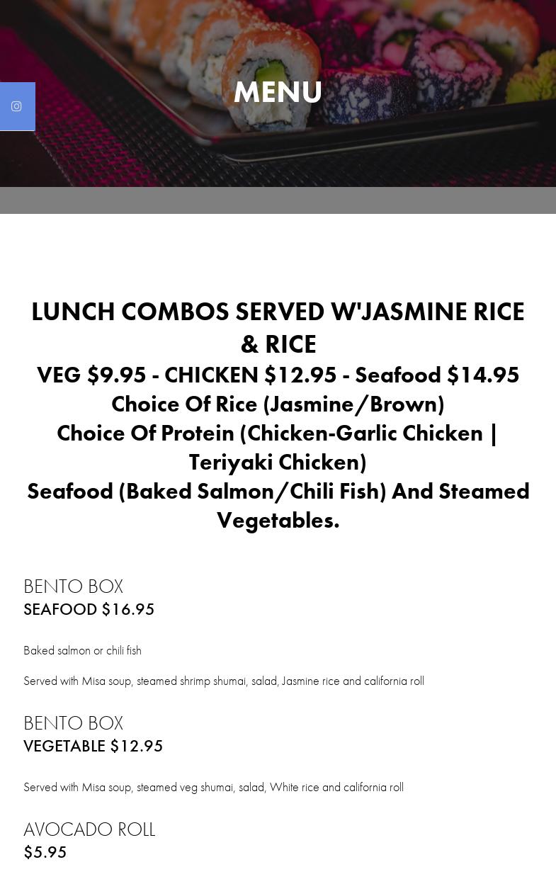Little Sushi Shop Menu