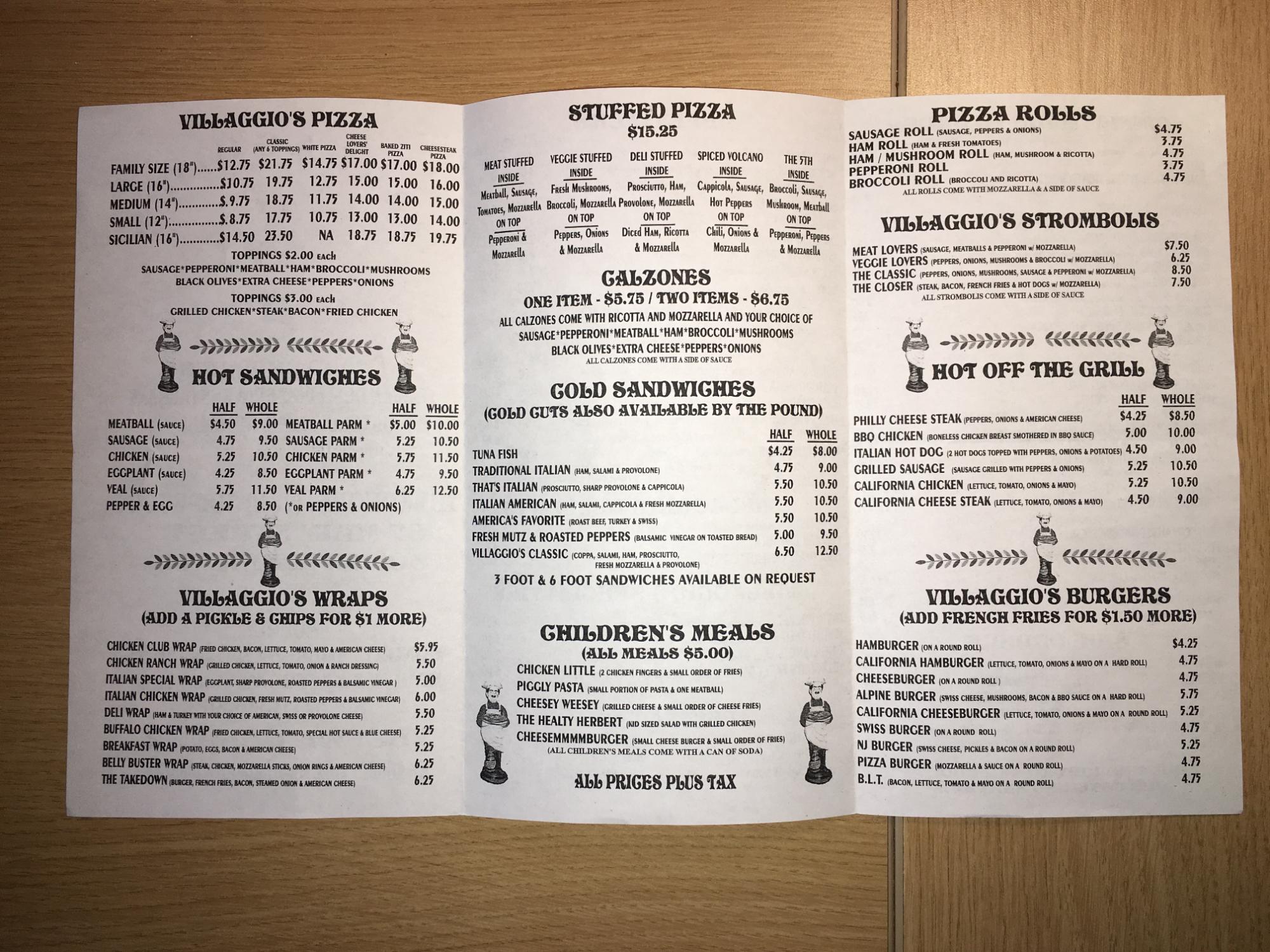 South River Pub Menu