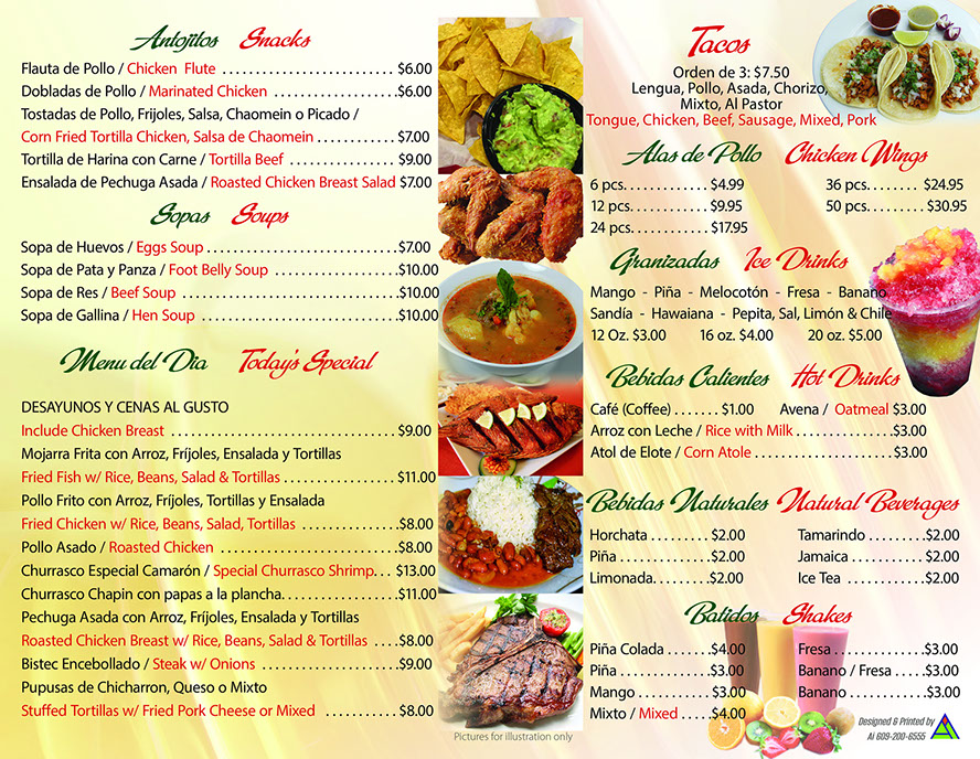 Restaurante & Heladeria Nissi Menu