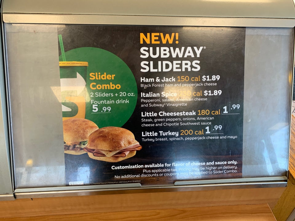 Subway Menu