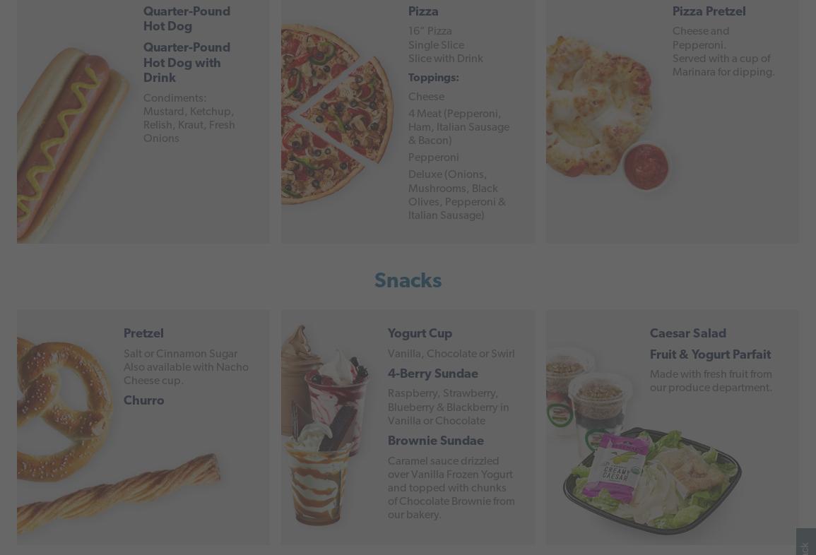 Sam's Club Cafe Menu