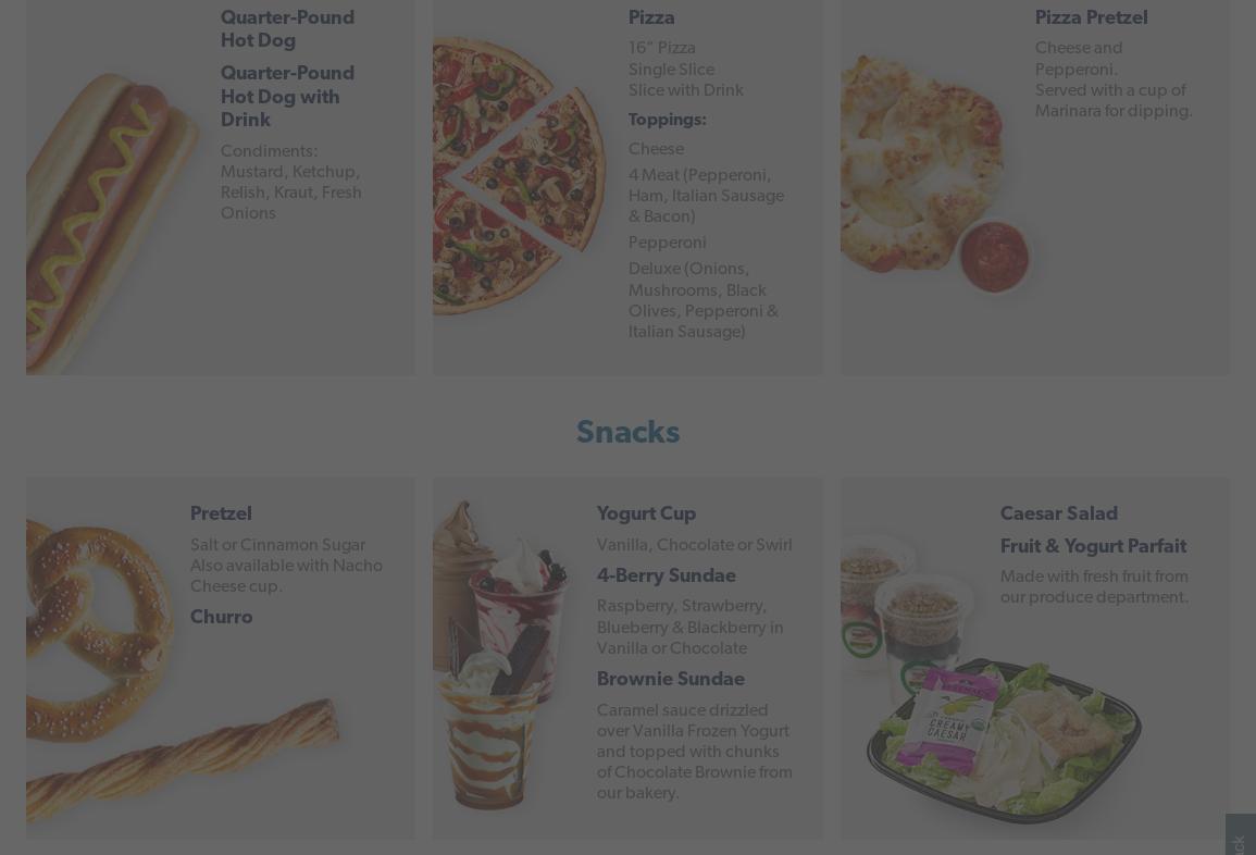 Sam's Club Cafe Menu