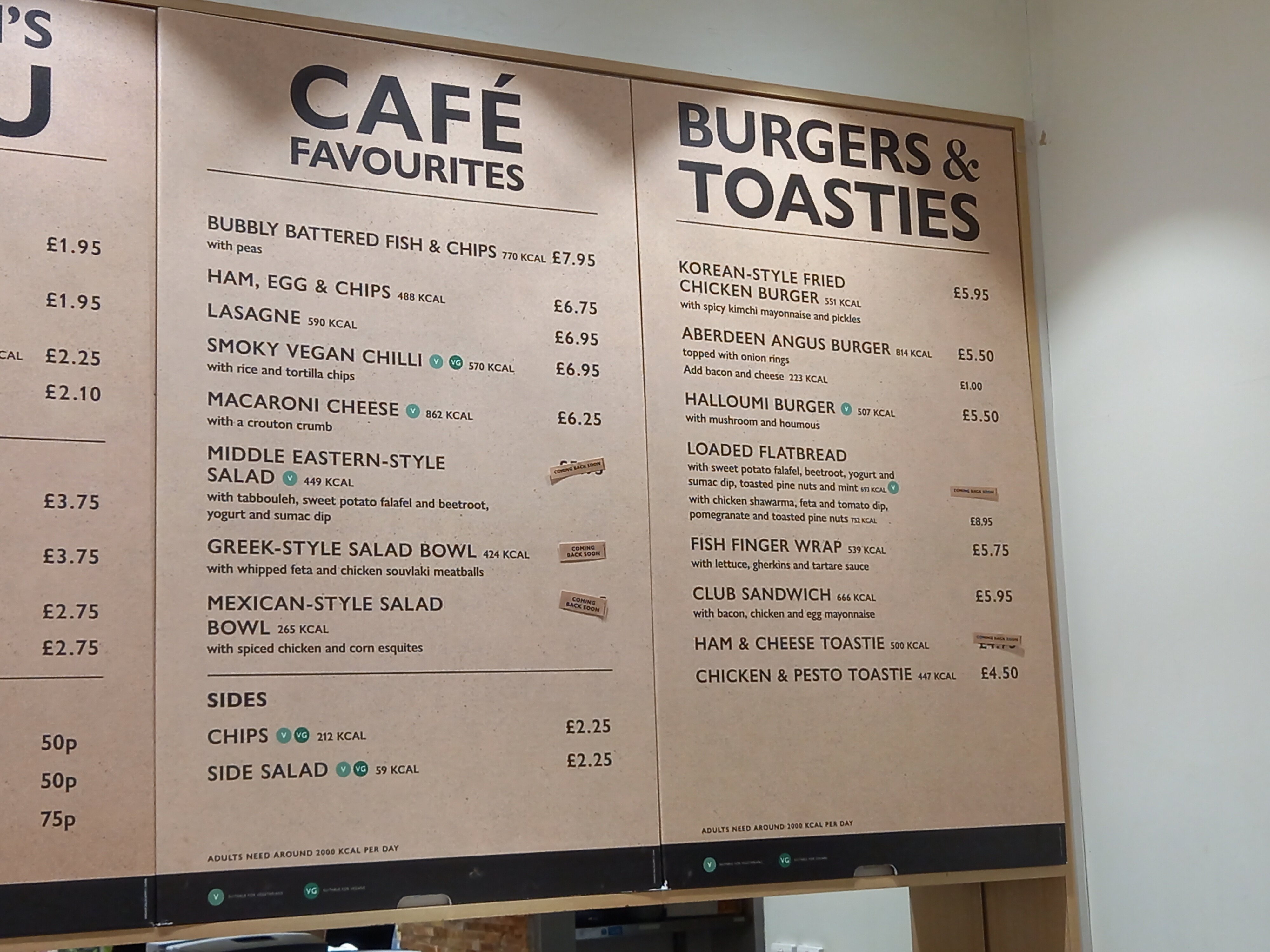 Waitrose Cafe Newark Menu