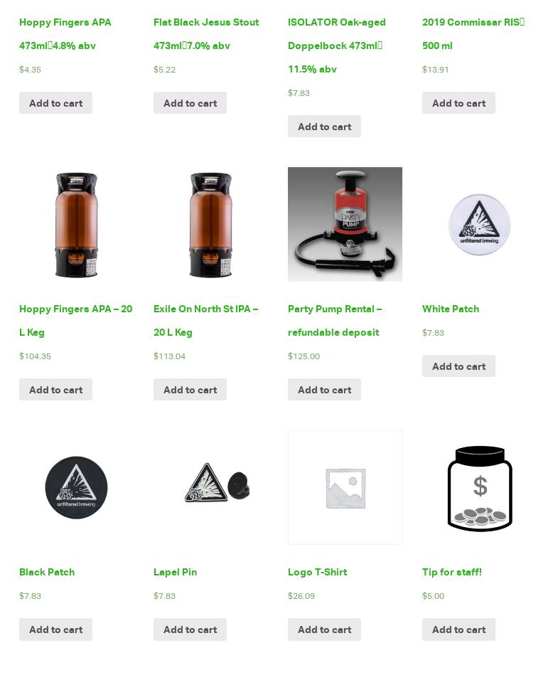 Unfiltered Brewing Menu