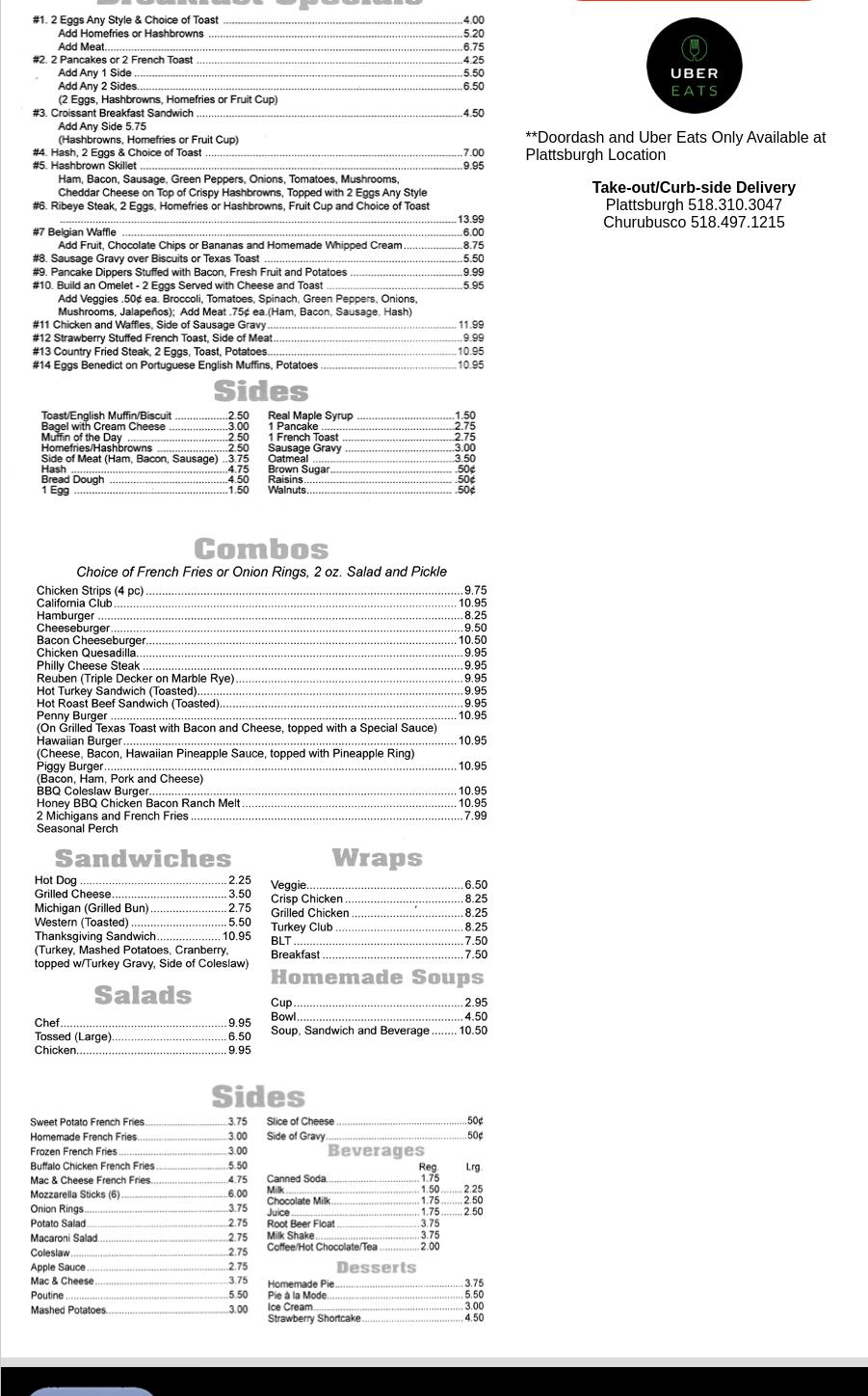 Penny's Homestyle Cooking II Menu