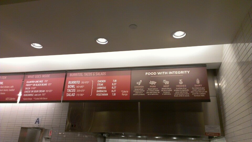 Chipotle Mexican Grill Menu