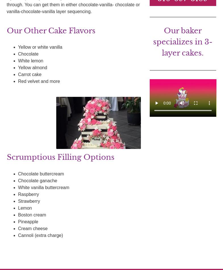 I Ada Cake Menu
