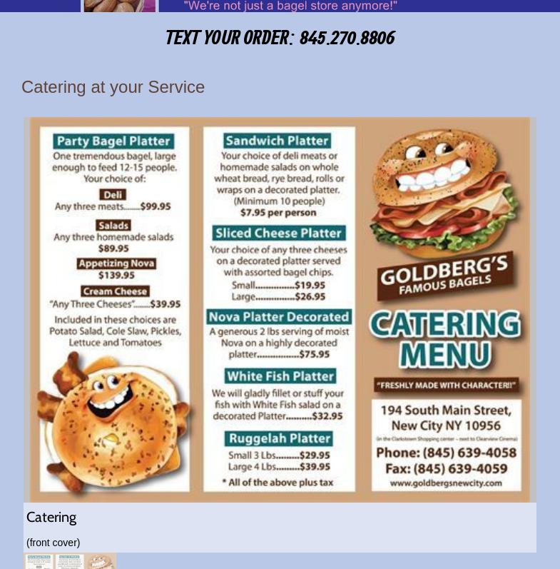 Goldberg Famous Bagels Menu