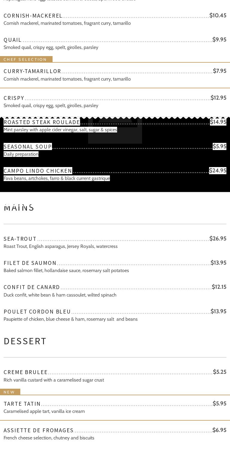 Michelle's Kitchen Menu