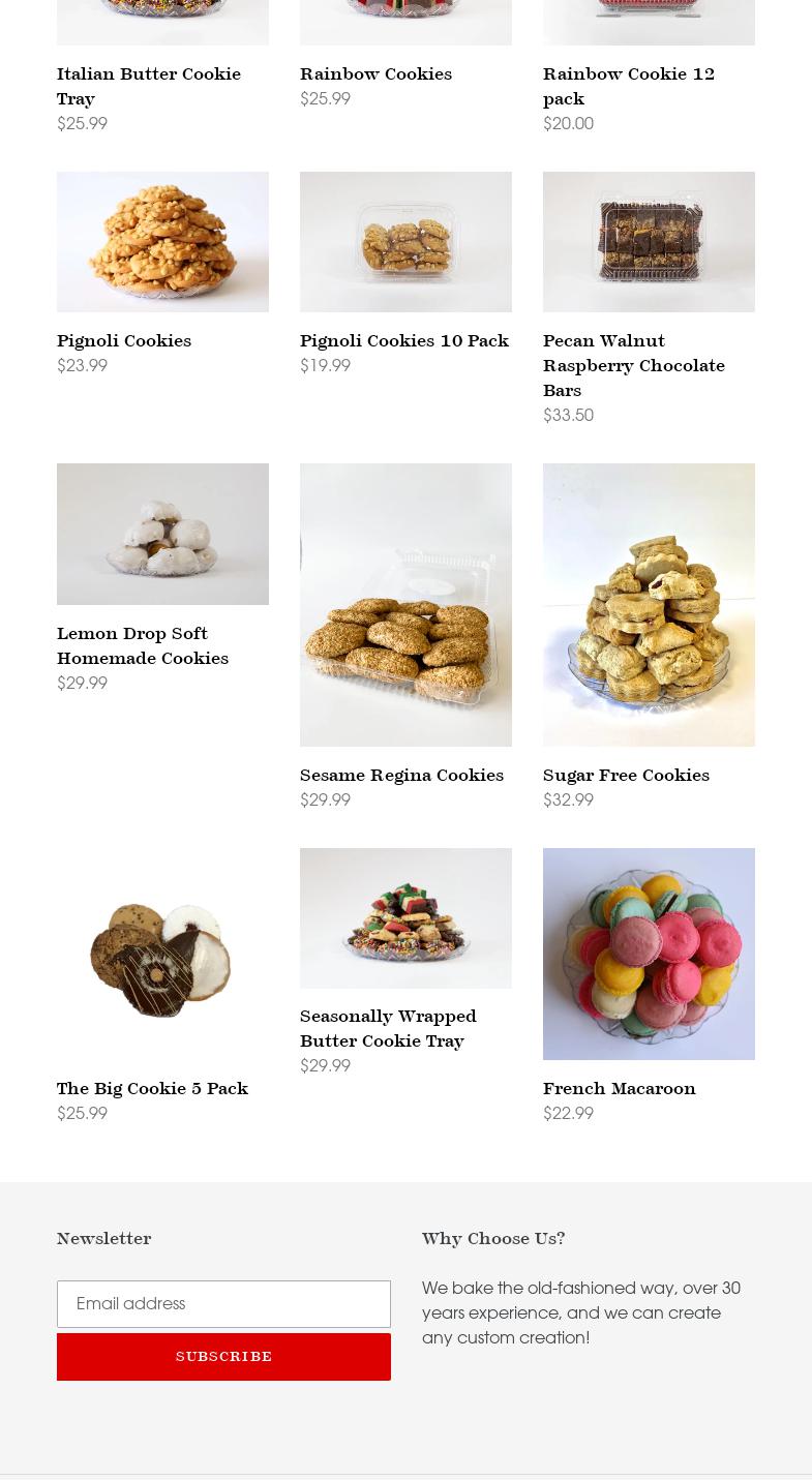 Francesco's Bakery Menu