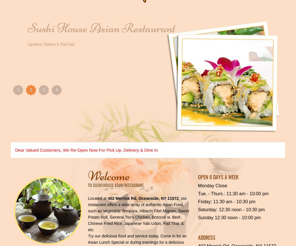 Sushi house 1933 Menu