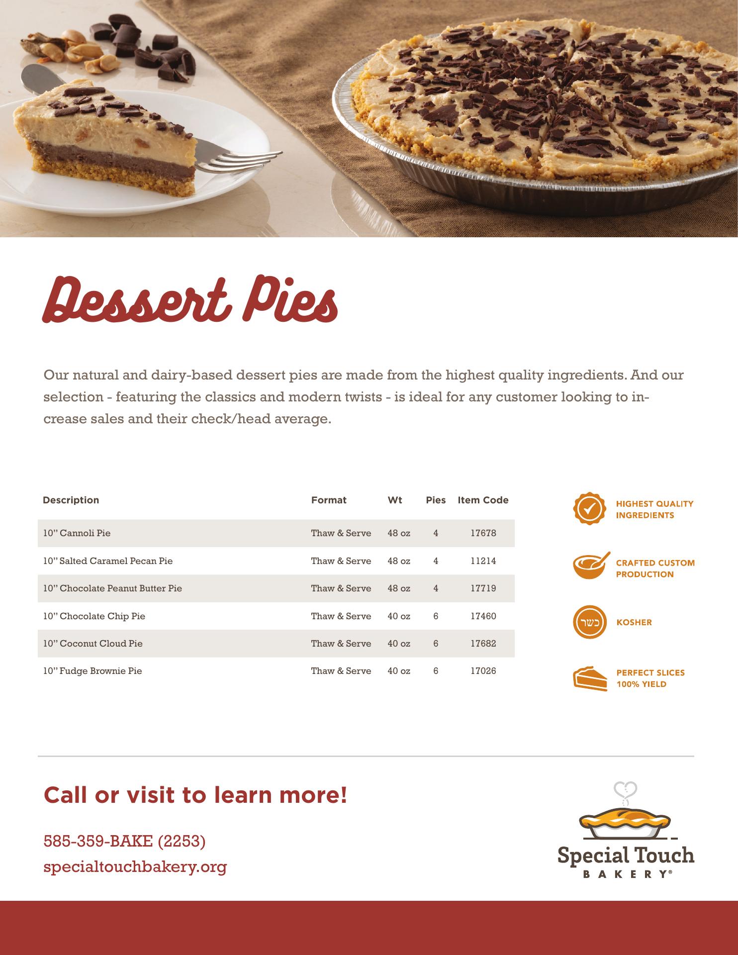 Special Touch Bakery Menu