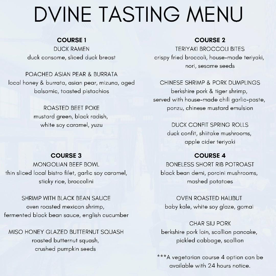 Divine bar and park Menu