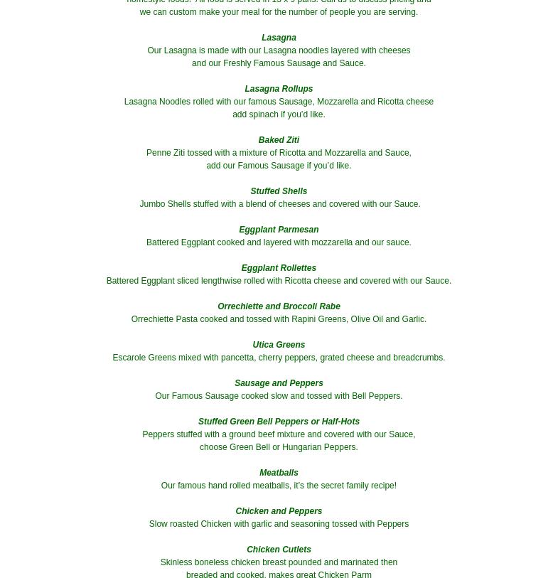 Riccardo's Market Menu