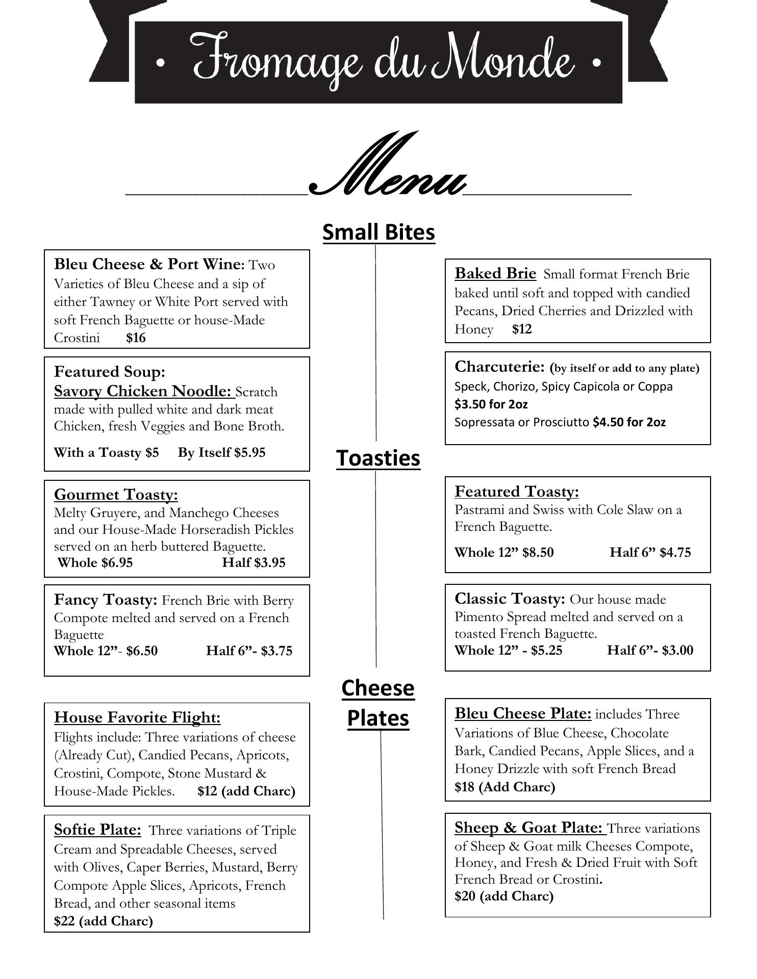 La Maison Menu