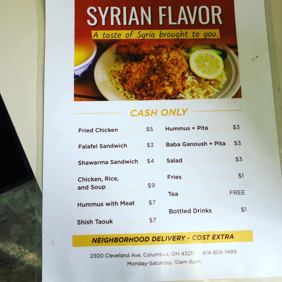 Syrian Flavor Menu