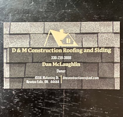 D&M CONSTRUCTION LLC 4556 Mahoning Dr, Newton Falls Ohio 44444