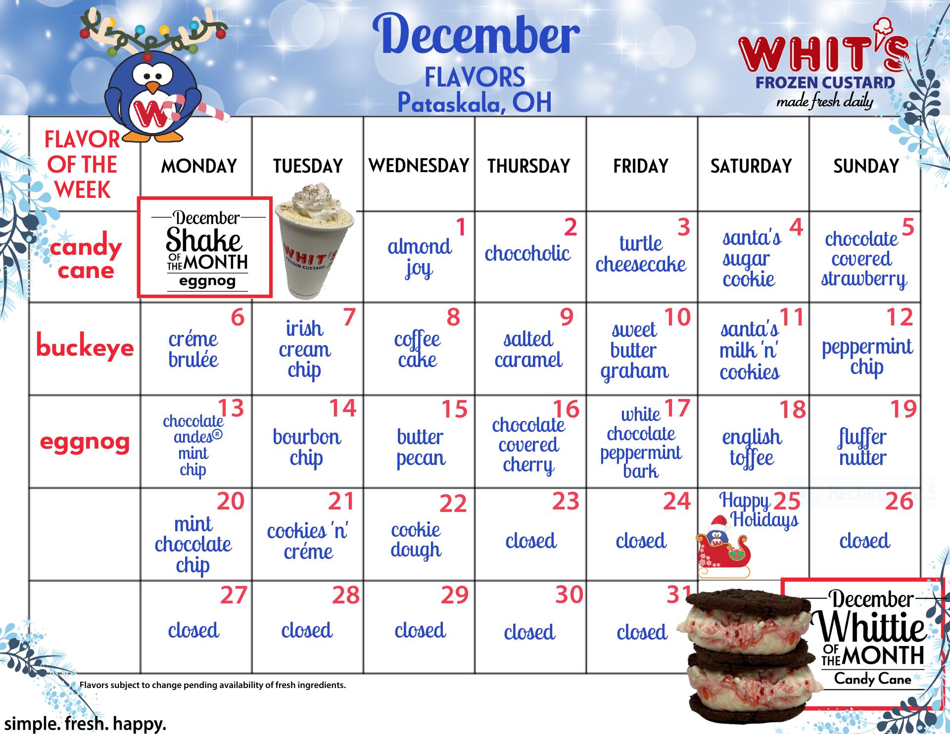 Whit's Frozen Custard Menu