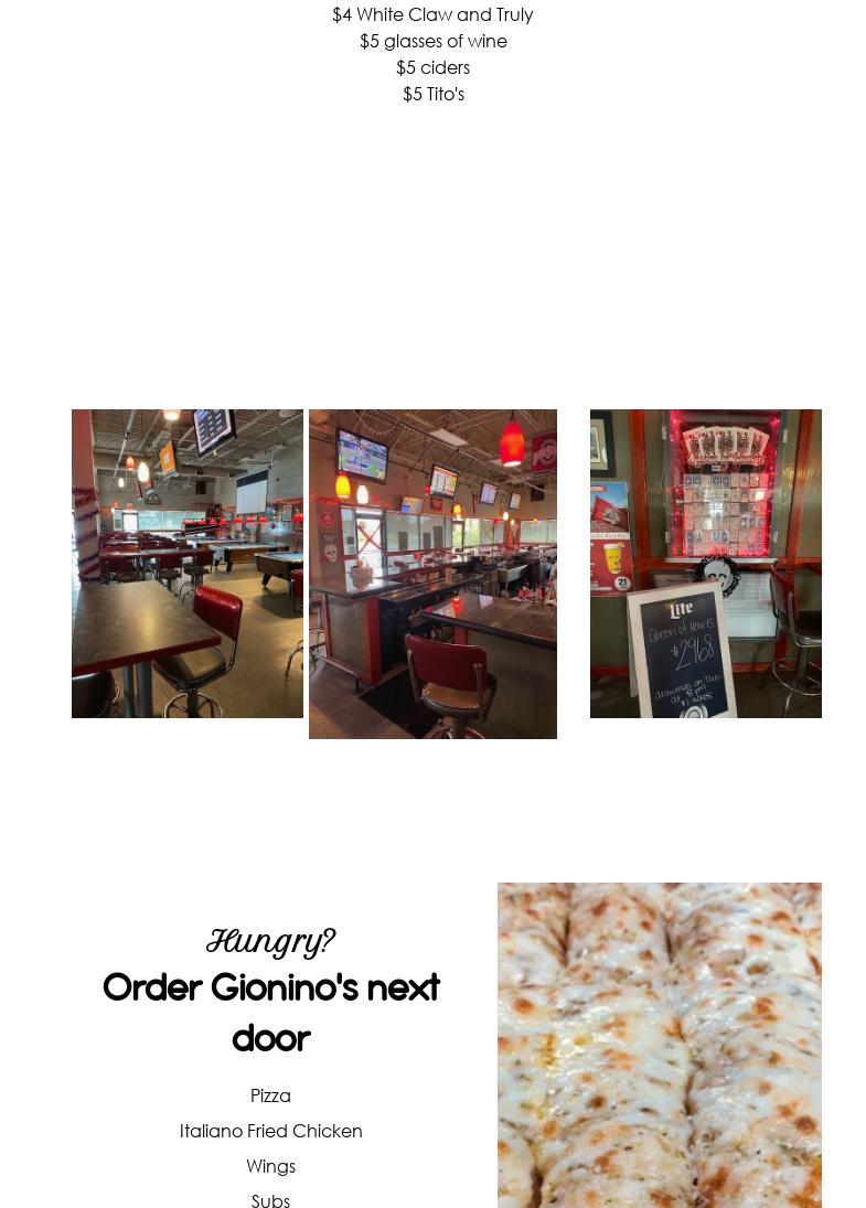 Classics Sports Bar Menu