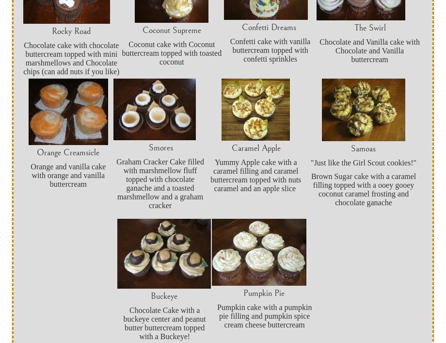 Maranda's Custom Cakes & Treats Menu