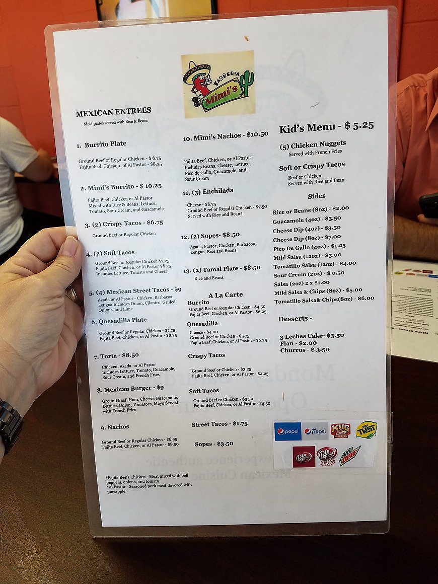 Maria's Mexican Kitchen Menu