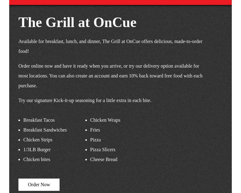 The Grill Menu