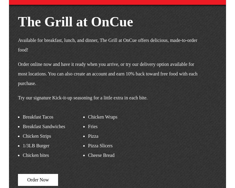 The Grill Menu