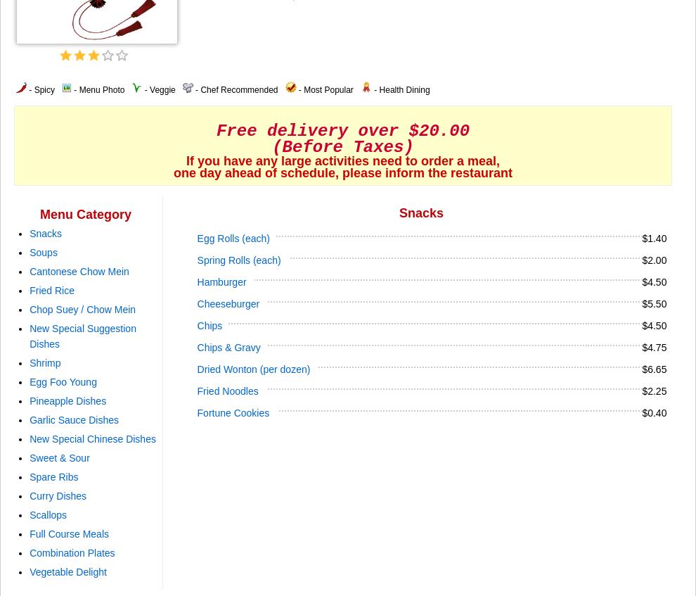 Canadian Cafe Chinese Restaurant Menu