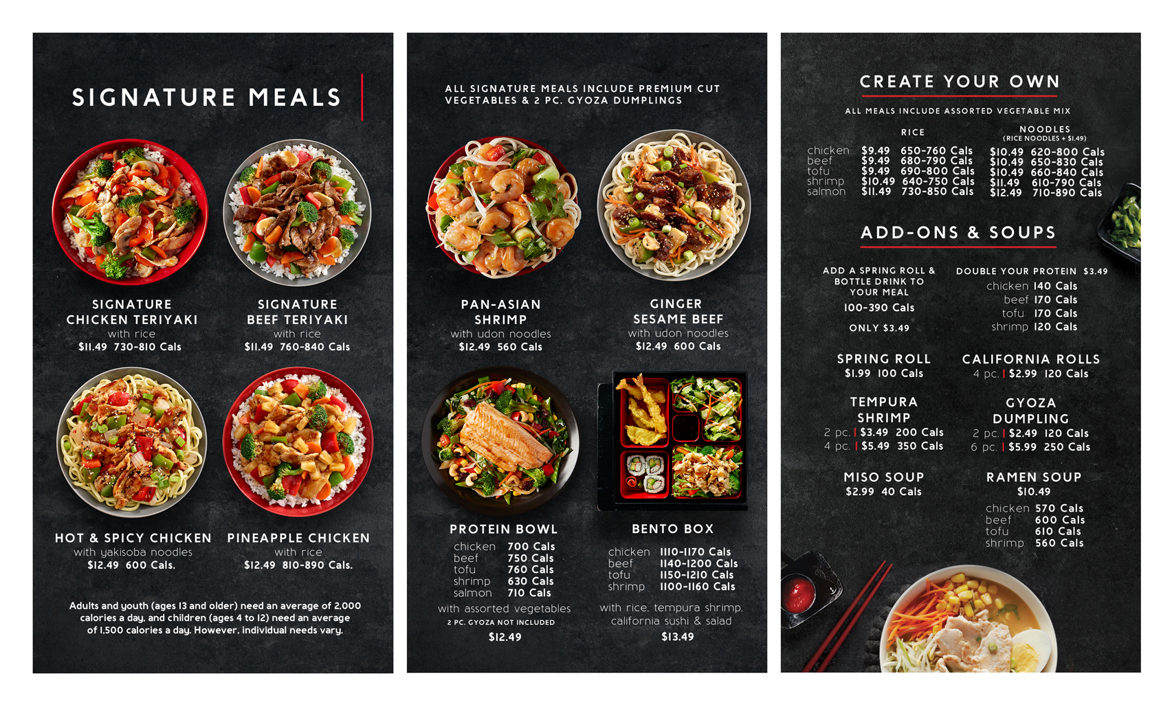 Teriyaki Experience Menu