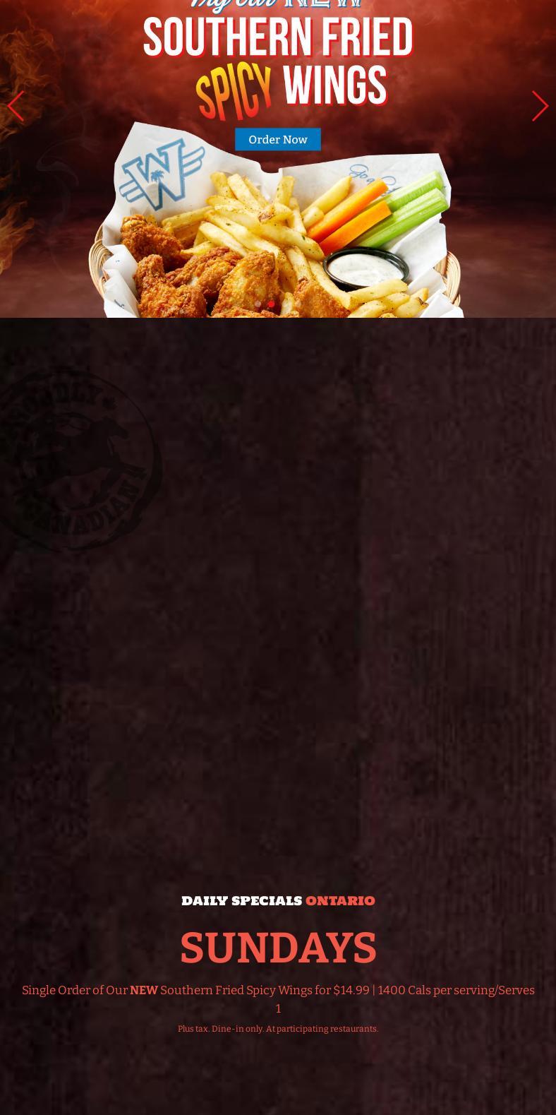 Wild Wing - Canlan Ice Sports Oshawa Menu