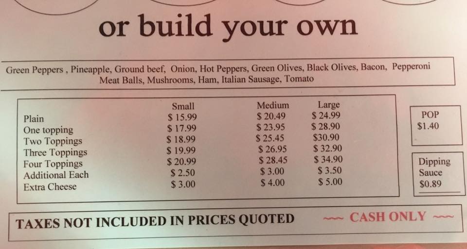 Mandy's Pizzeria & Subs Menu