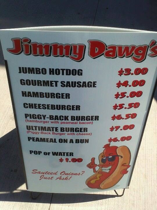 Jimmy Dawg's Menu
