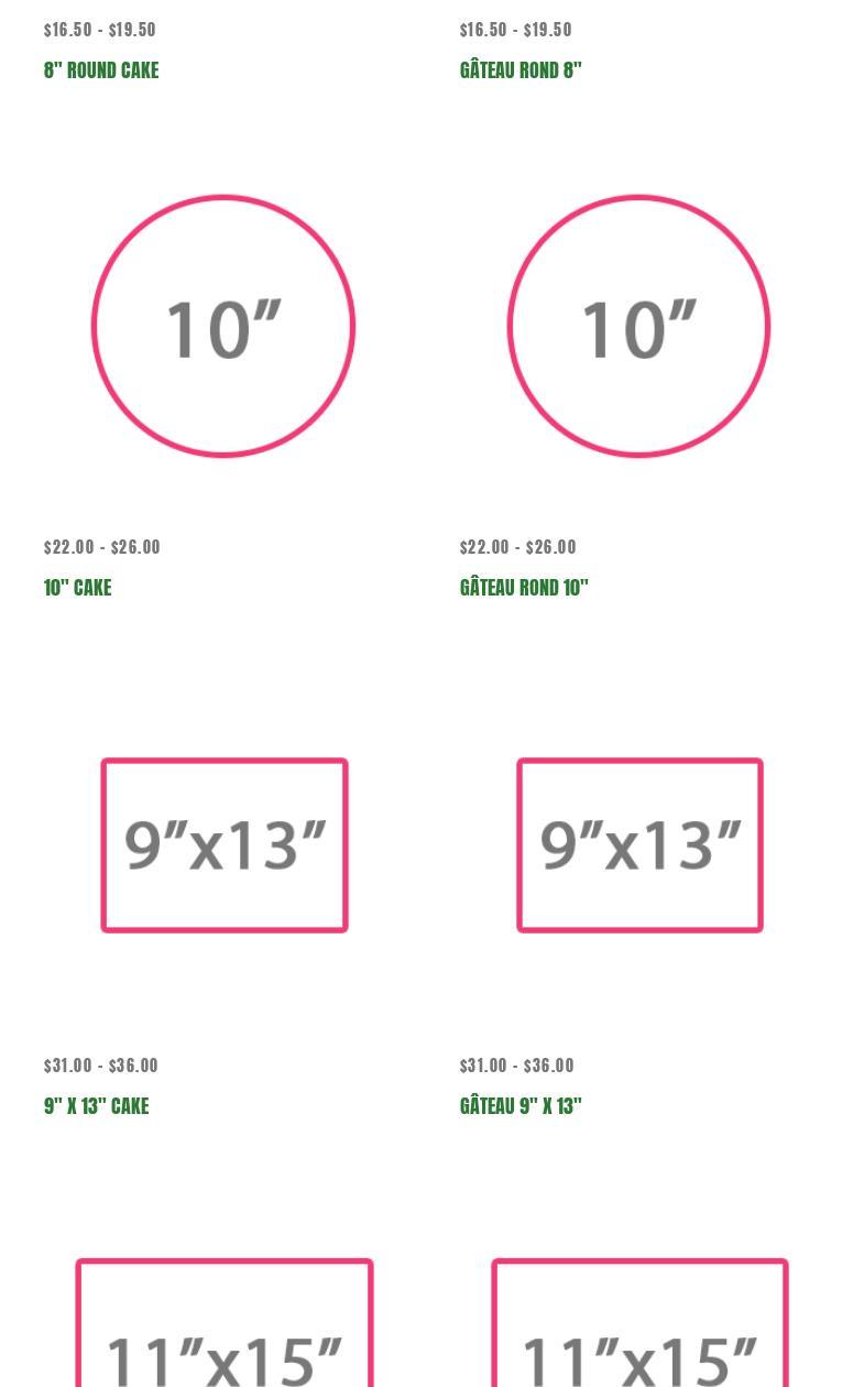 Golden Crust Specialty Bakery Menu