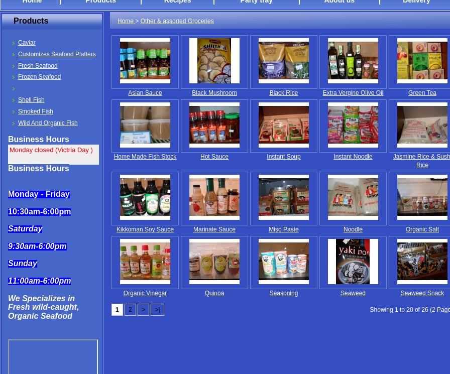 Yonge Seafood Gourmet Menu