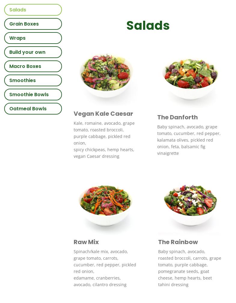 Salus Fresh Foods Menu