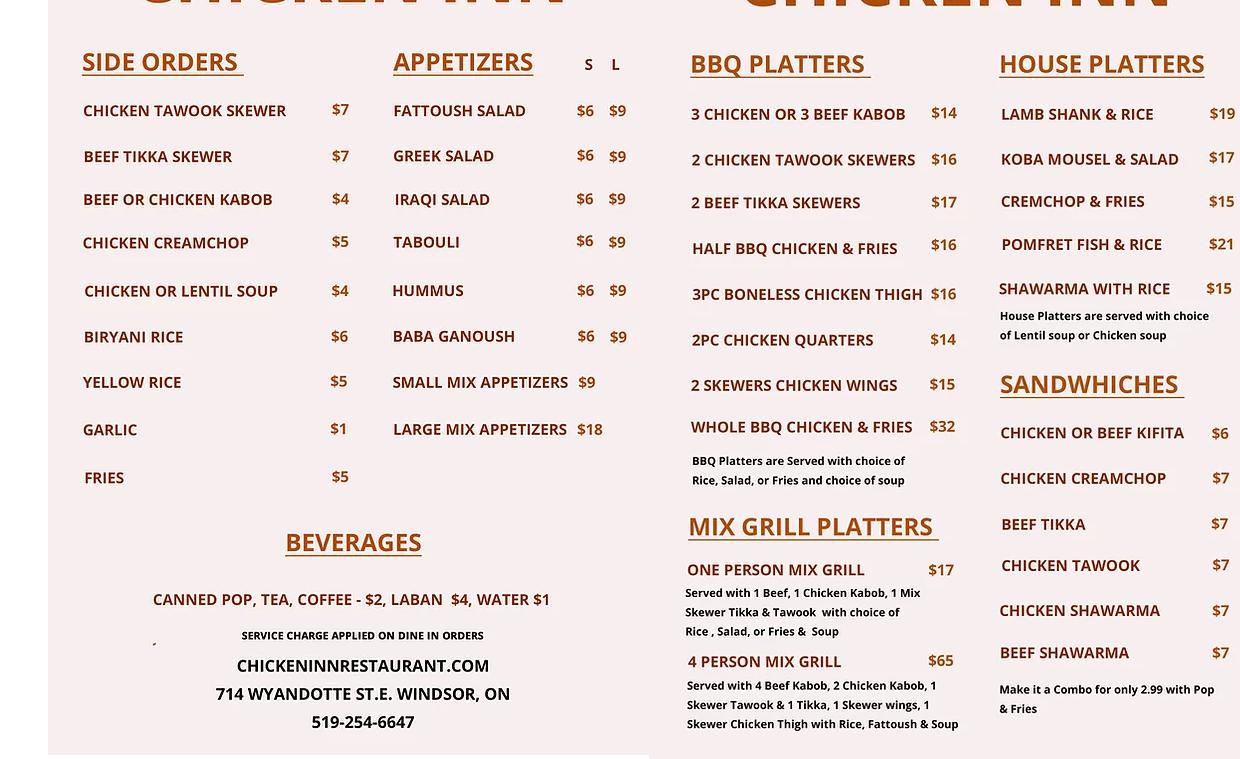 Best One Restaurant Menu