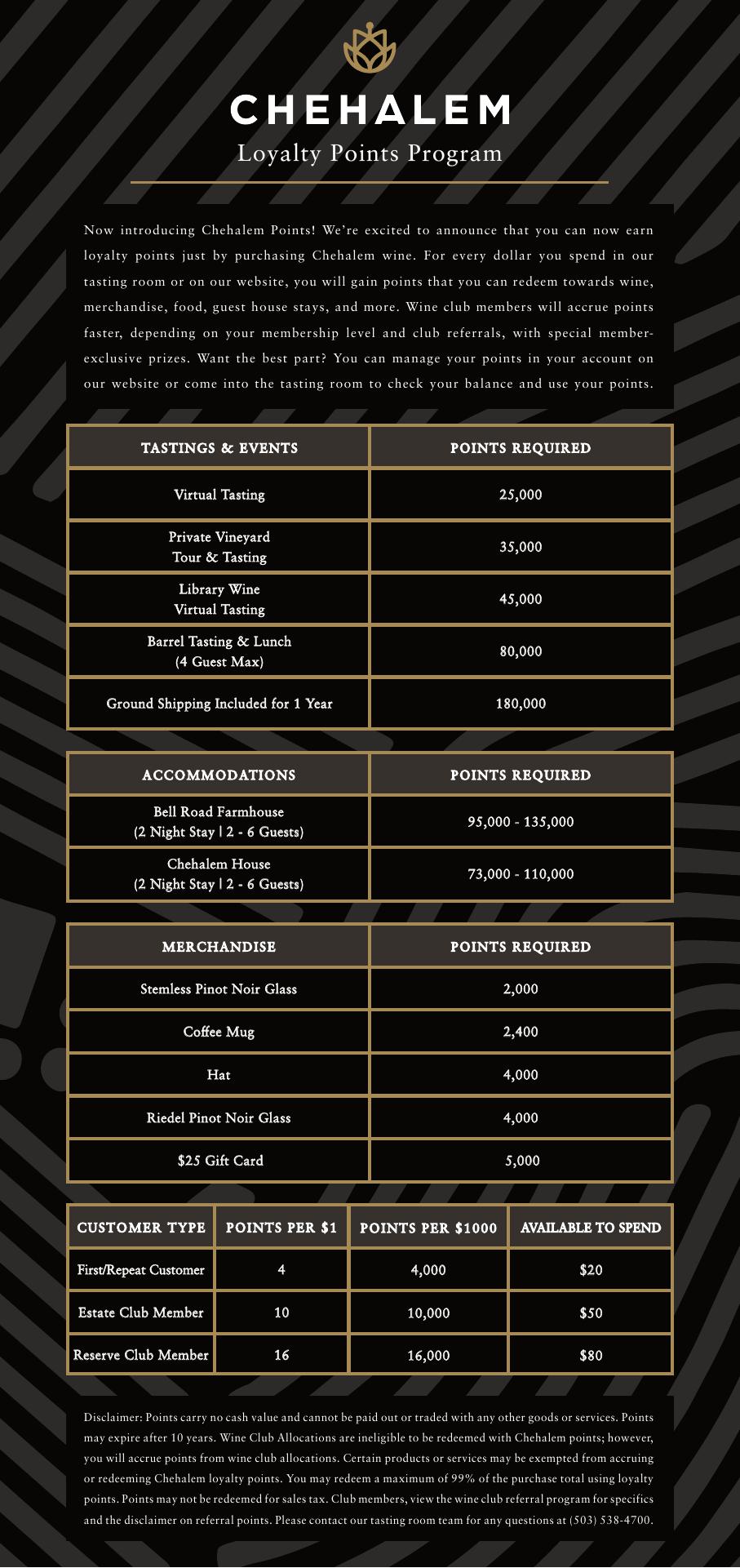 Chehalem Winery Tasting Room & Wine Bar Menu