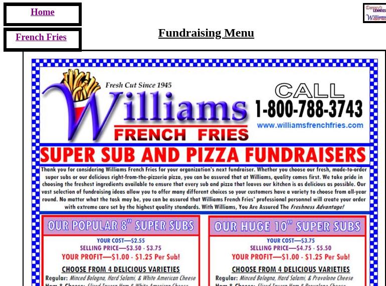 Williams Catering Menu