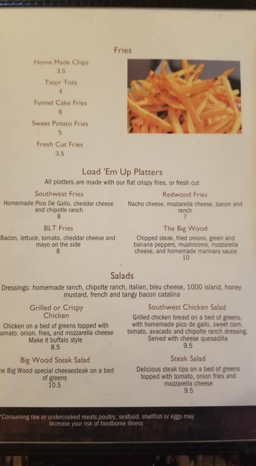 Redwood Inn Menu